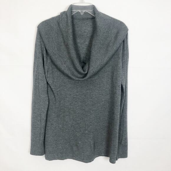 Women's Cowl Neck Gray Pullover Sweater - Picture 1 of 8